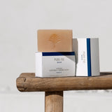 Bar of MAN Handmade Coconut Crème Soap in Mana'ia on its box