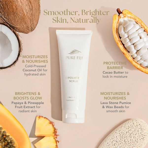 Coconut Exfoliating Scrub with Papaya and Pineapple Enzyme (4oz/120ml)