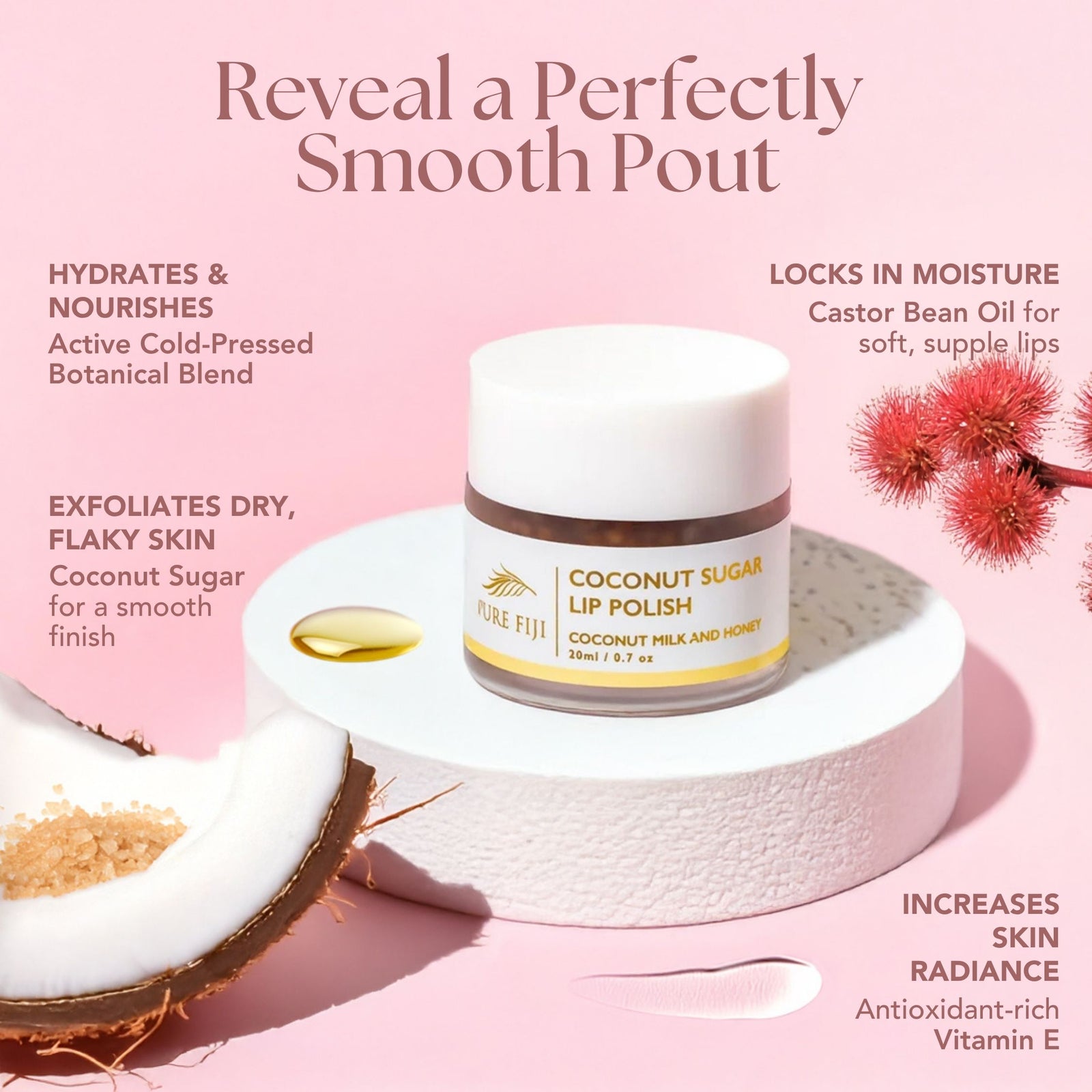 Coconut Sugar Lip Polish (0.7oz/20ml) – Pure Fiji US Store