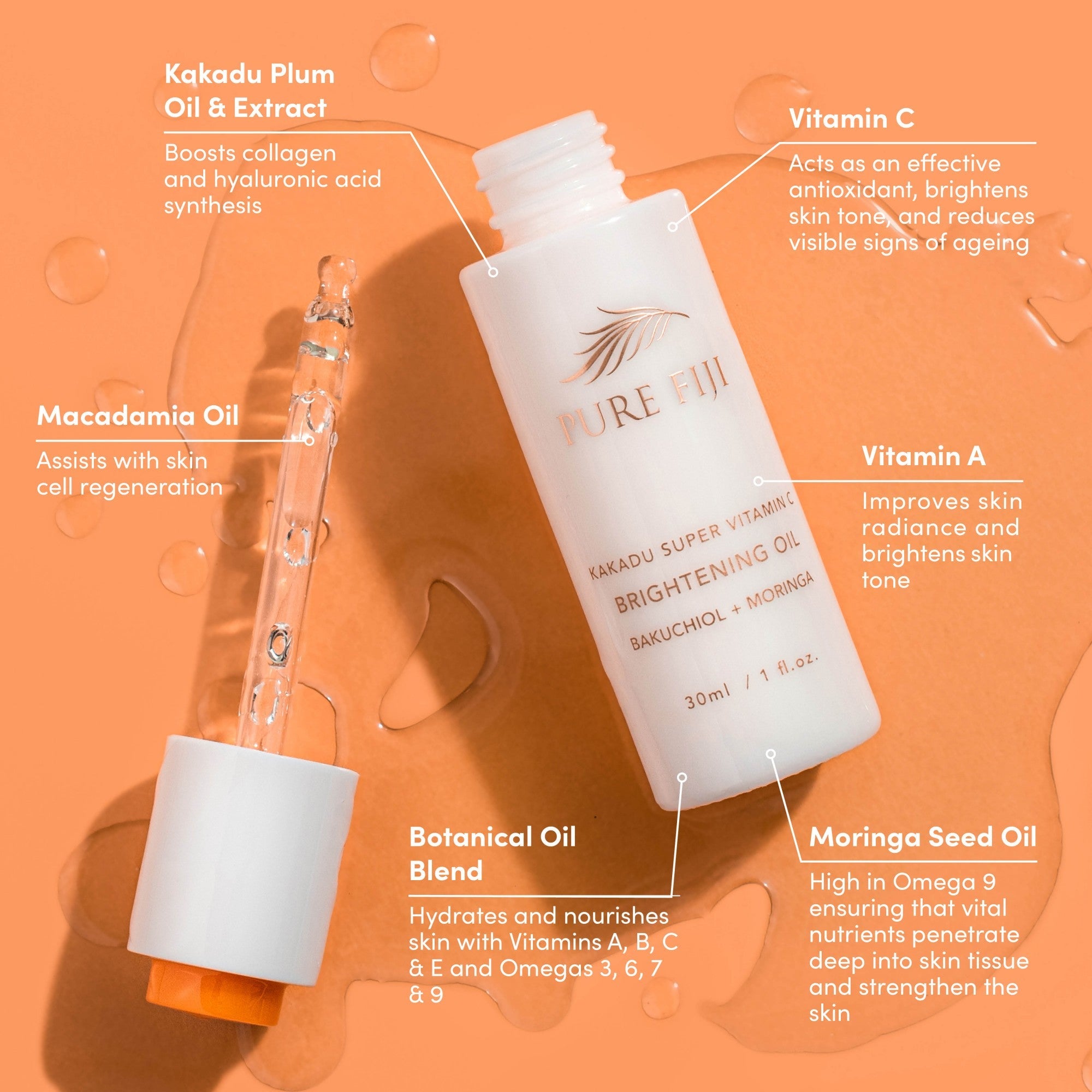 Kakadu Super Vitamin C Brightening Oil with Bakuchiol + Moringa (1oz/3